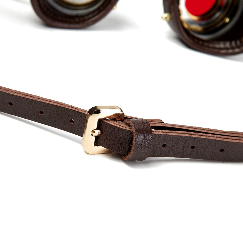 Kobine Unisex Steampunk Red Lens Goggles