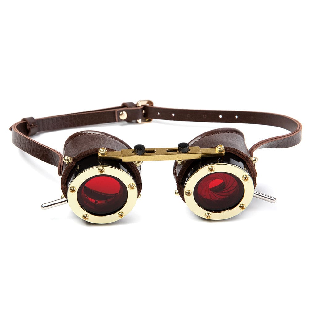Kobine Unisex Steampunk Red Lens Goggles