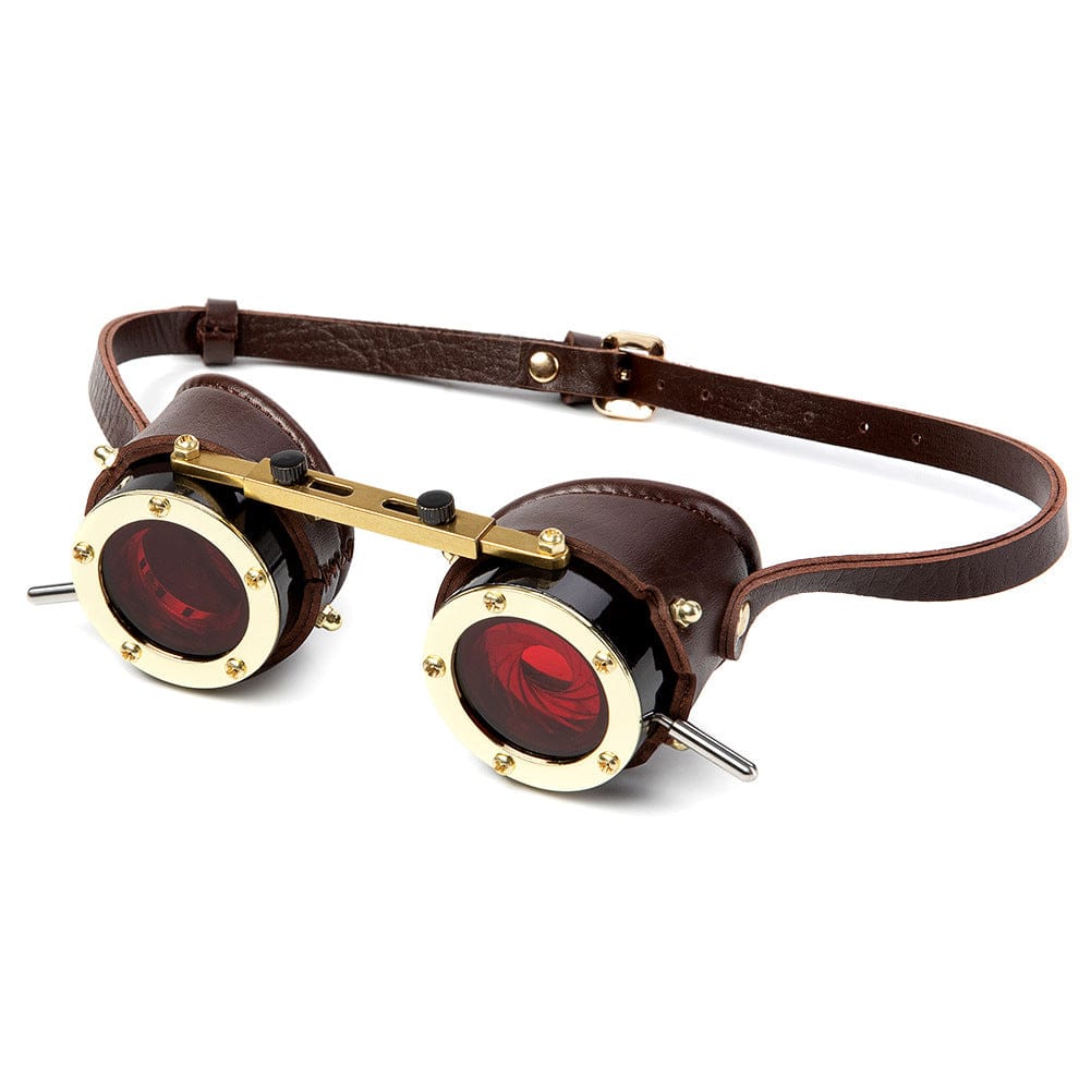 Kobine Unisex Steampunk Red Lens Goggles