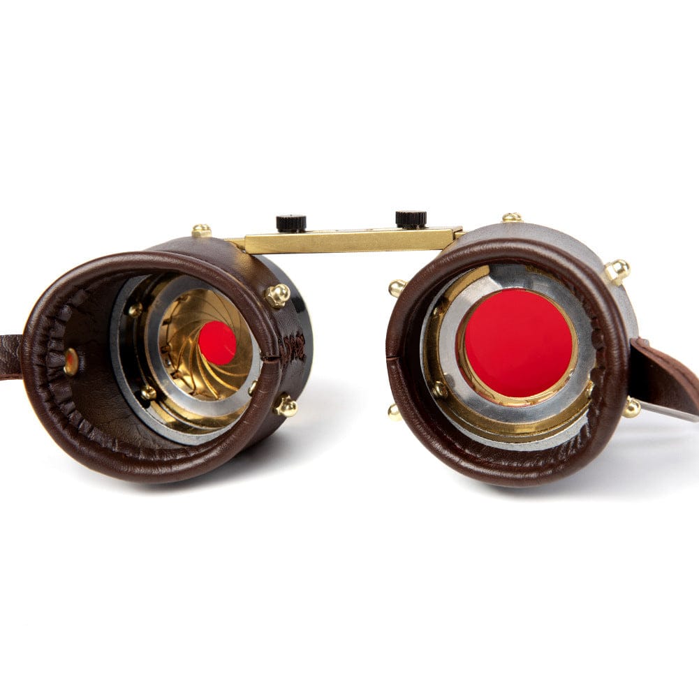 Kobine Unisex Steampunk Red Lens Goggles