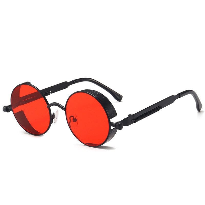 Kobine Unisex Steampunk Round Metal Sunglasses