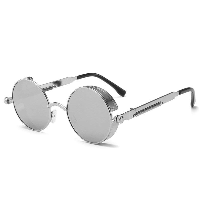 Kobine Unisex Steampunk Round Metal Sunglasses