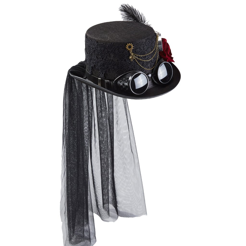 Kobine Unisex Steampunk Studded Goggles Velvet Hat