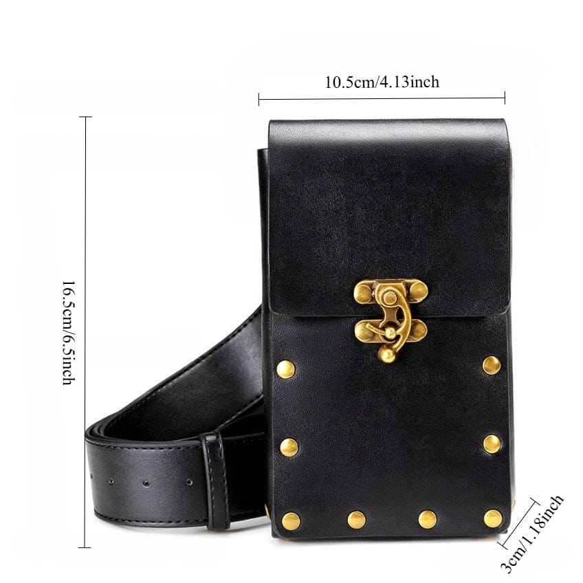Kobine Unisex Vintage Rivet Buckle Belt Bag