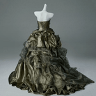 Kobine Women's Custom‑made Gothic Strapless Beaded Floral Draped Train Party Dress Wedding Dress