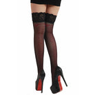 Kobine Women's Goth Red Bowknot Stockings With Floral Lace Hem