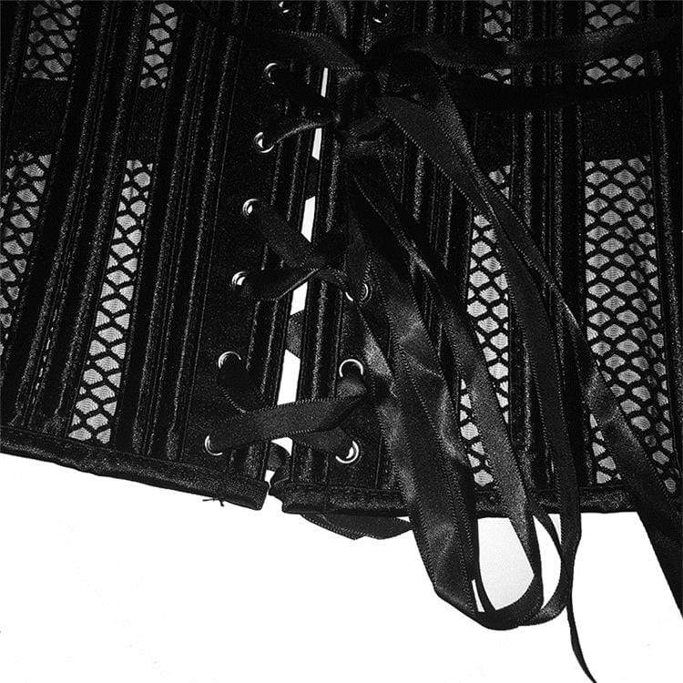 Kobine Women's Gothic 26 Steel Boned Mesh Underbust Corsets