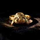 Kobine Women's Gothic 3D Lop‑Eared Rabbit Head Open Band Ring