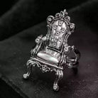 Kobine Women's Gothic 3D Throne Chair Open Band Ring