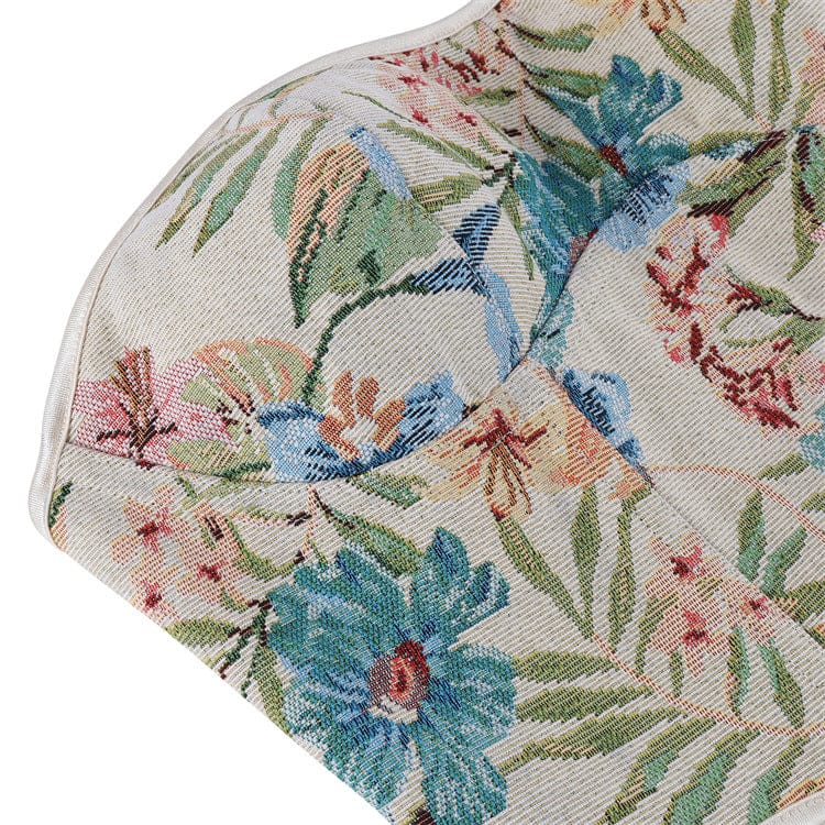 Kobine Women's Gothic Apricot Flower Jacquard Lace-up Overbust Corset