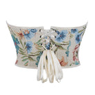 Kobine Women's Gothic Apricot Flower Jacquard Lace-up Overbust Corset