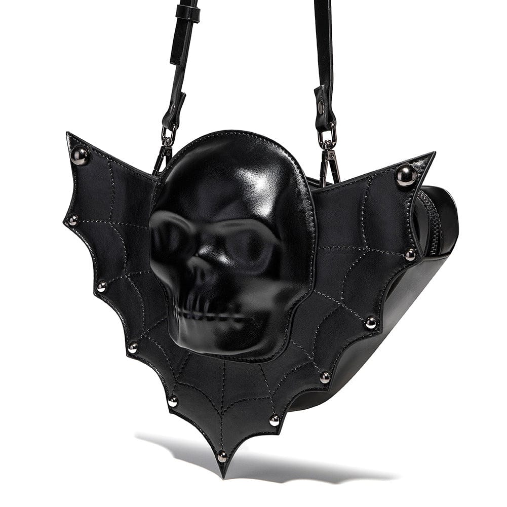 Kobine Women's Gothic Bat Wing Skull Bag