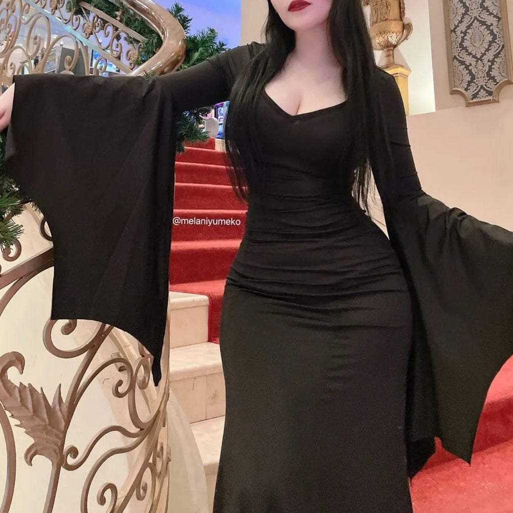 Kobine Women's Gothic Batwing Sleeved Mermaid Long Dress