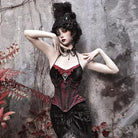 Kobine Women's Gothic Beaded Cobweb Underbust Corset