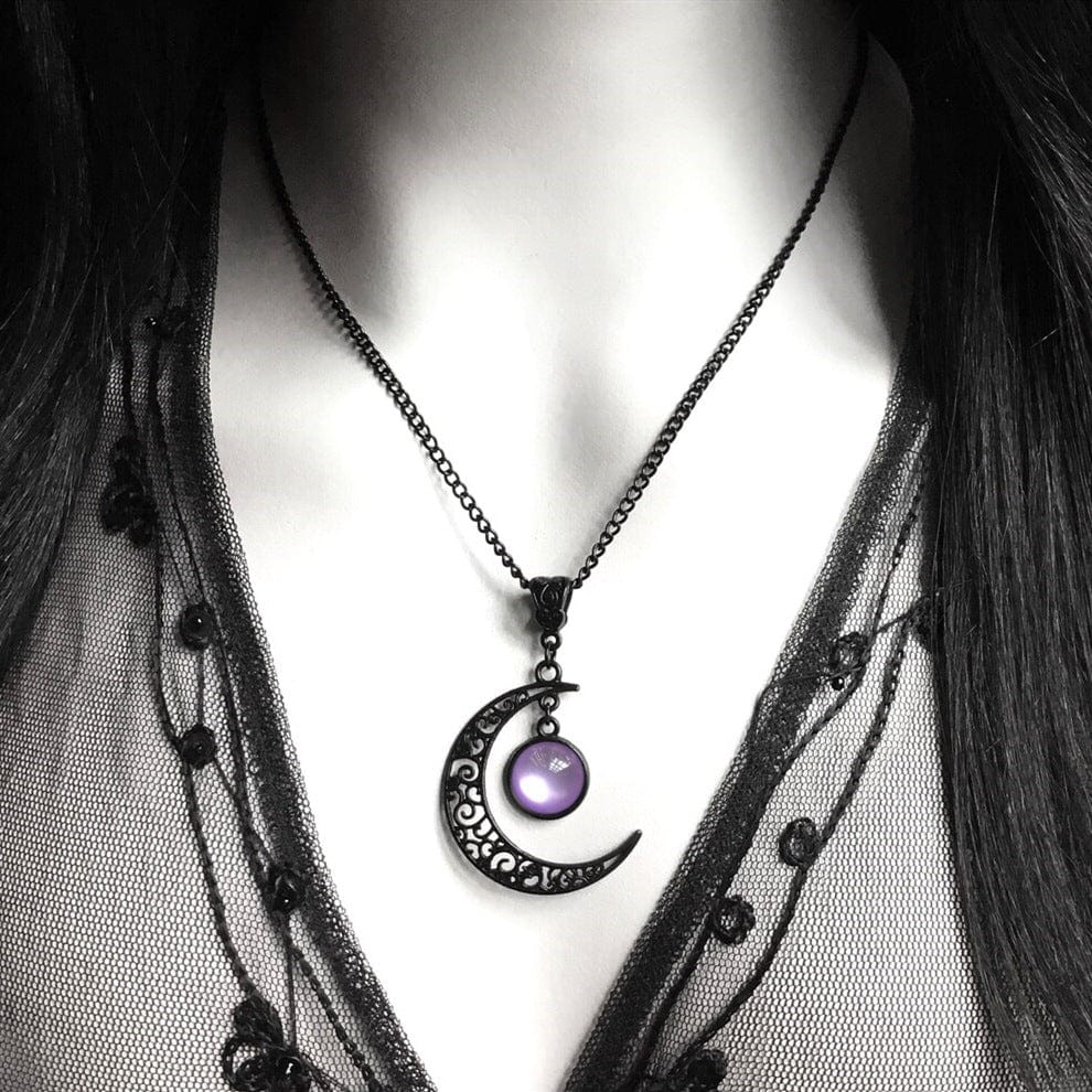 Kobine Women's Gothic Beaded Moon Necklace