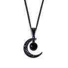 Kobine Women's Gothic Beaded Moon Necklace