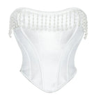 Kobine Women's Gothic Beaded Tassel Lace-up Overbust Corset