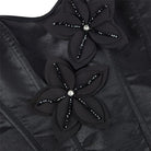 Kobine Women's Gothic Big Flower Lace-up Overbust Corset