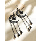 Kobine Women's Gothic Black Moon Drop Dangle Earrings