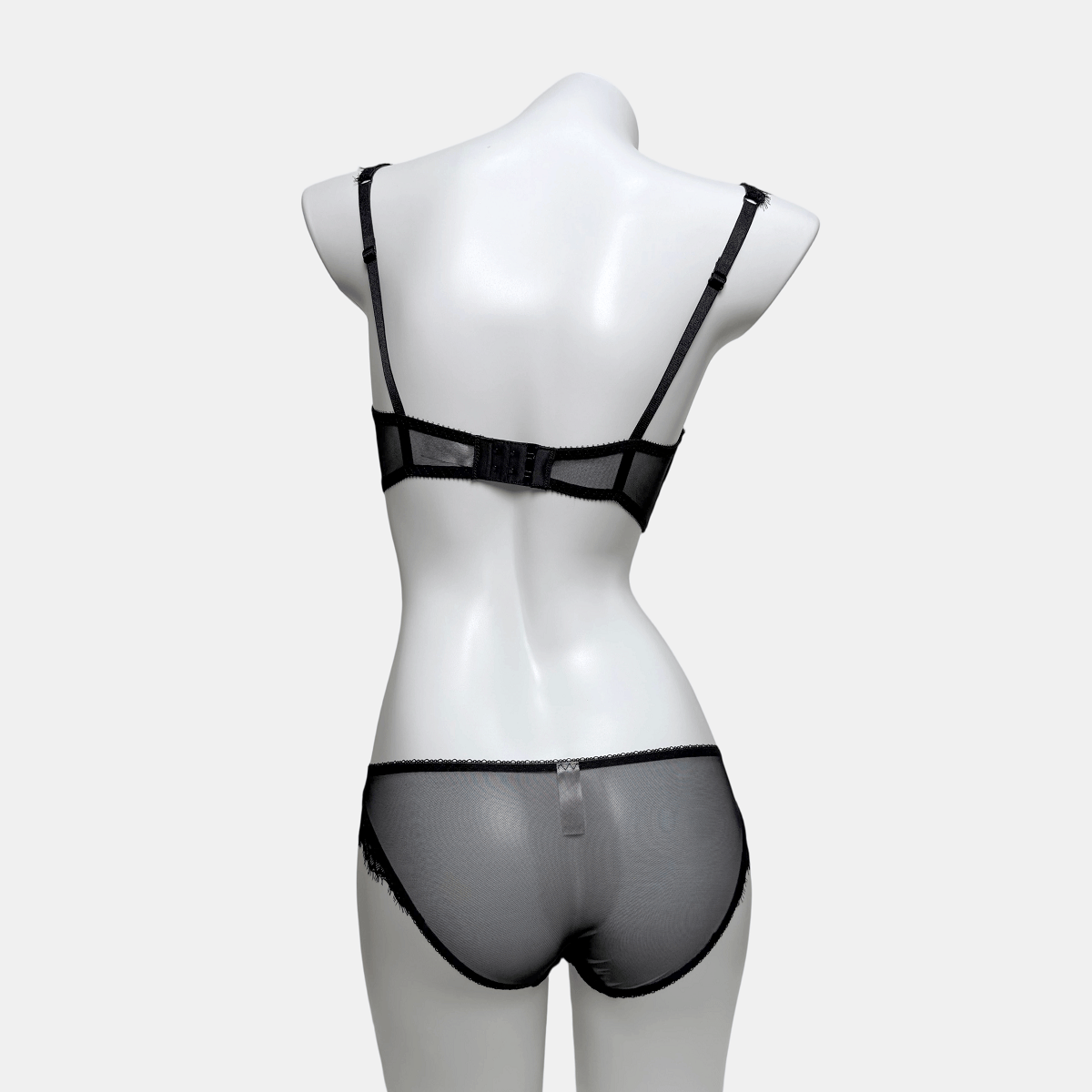 Kobine Women's Gothic Bowknot Sheer Lace Lingerie Set