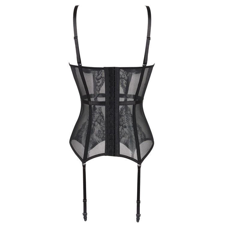 Kobine Women's Gothic Butterfly Lace Splice Overbust Corset