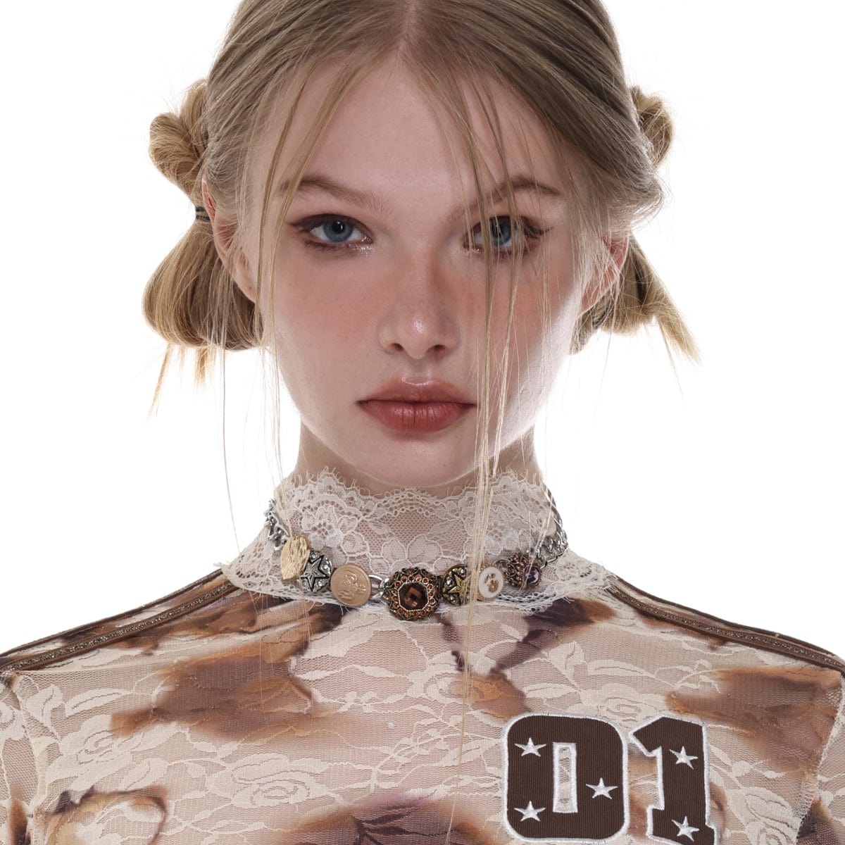 Kobine Damen-Halskette mit Gothic-Knopf