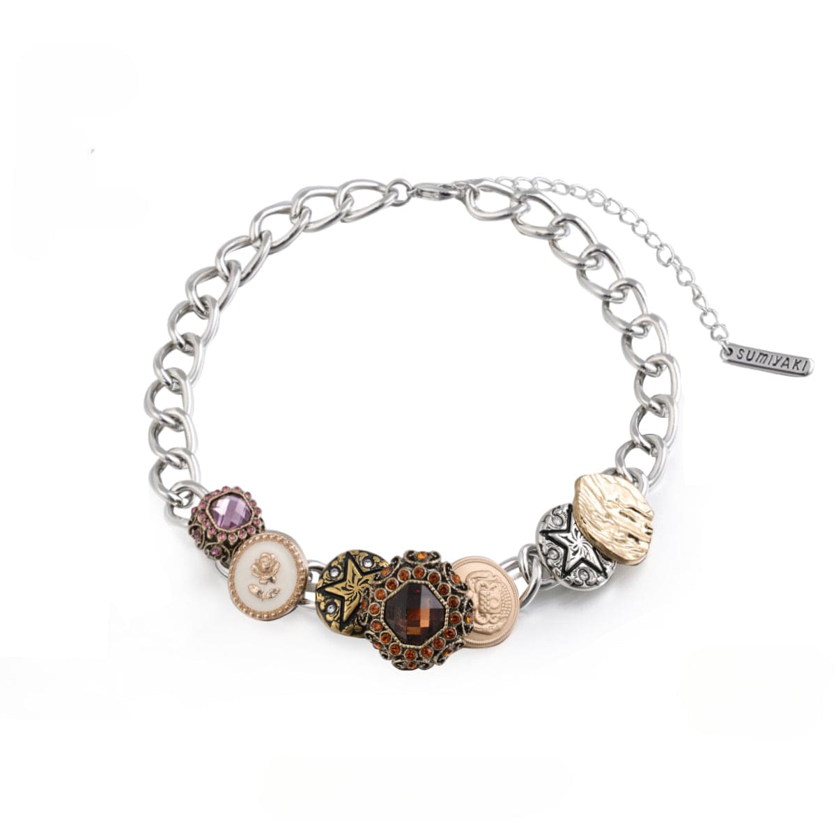 Kobine Damen-Halskette mit Gothic-Knopf