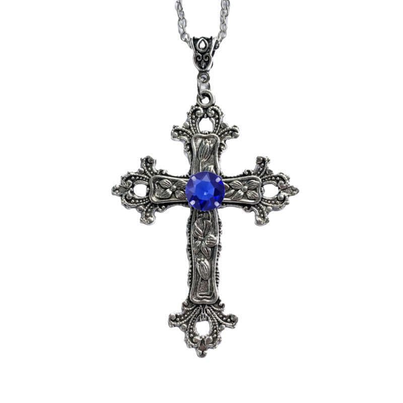 Kobine Women's Gothic Carved Cross Necklace