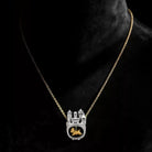 Kobine Women's Gothic Castle & Dog Pendant Necklace
