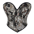 Kobine Women's Gothic Cat Embroidered Lace-up Overbust Corset