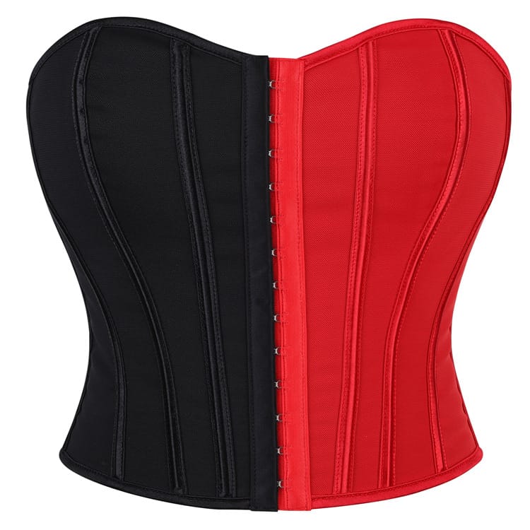 Kobine Women's Gothic Contrast Color Lace-up Overbust Corset