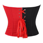Kobine Women's Gothic Contrast Color Lace-up Overbust Corset