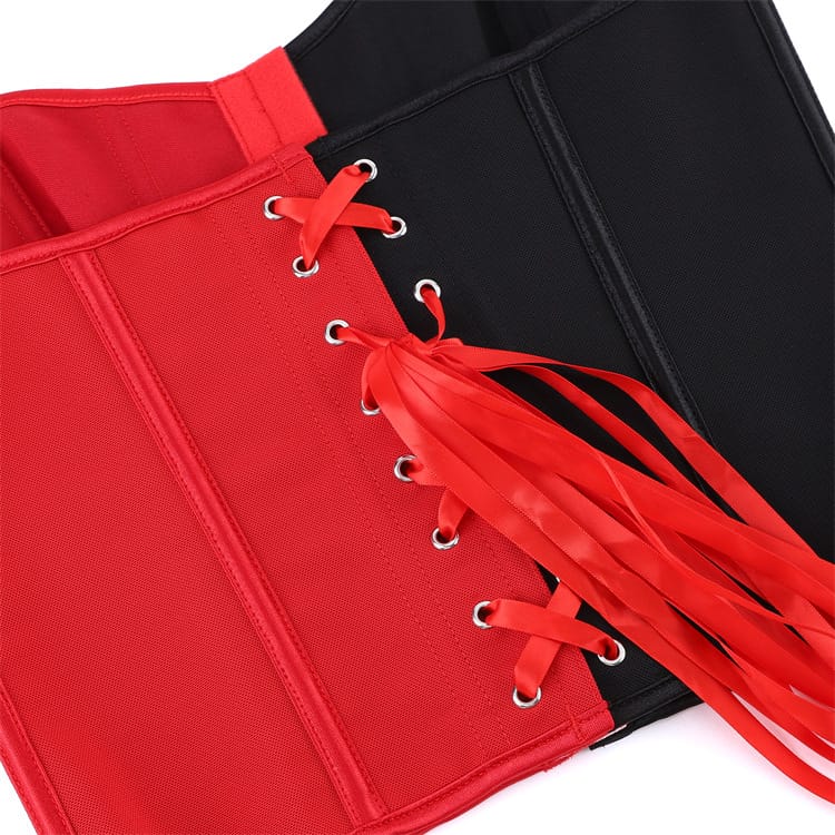 Kobine Women's Gothic Contrast Color Lace-up Overbust Corset