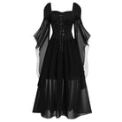 Kobine Women's Gothic Contrast Color Lace-up Witch Dress