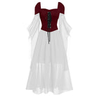 Kobine Women's Gothic Contrast Color Lace-up Witch Dress
