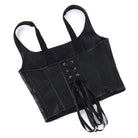 Kobine Women's Gothic Croc Embossed Strap Overbust Corset