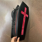 Kobine Women's Gothic Cross Bat Wing Coffin Bag Black