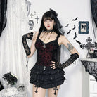 Kobine Women's Gothic Cross  Flocking Tank Top