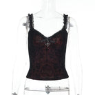 Kobine Women's Gothic Cross  Flocking Tank Top