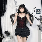 Kobine Women's Gothic Cross  Flocking Tank Top