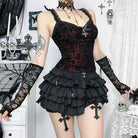 Kobine Women's Gothic Cross  Flocking Tank Top