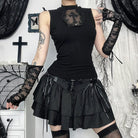 Kobine Women's Gothic Cross Mesh Splice Tank Top