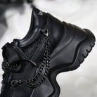 Kobine Women's Gothic Cross Stud Chain Lace-up Platform Sneakers