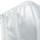 Kobine Women's Gothic Crystal Tassel Lace-up Overbust Corset