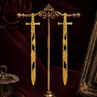 Kobine Women's Gothic Cutout Long Sword Drop Post Earrings