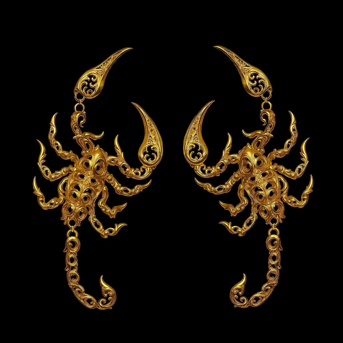 Kobine Women's Gothic Cutout Scorpion Drop Post Earrings
