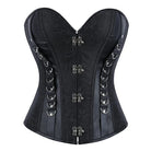 Kobine Women's Gothic D-rings Buckle Lace-up Overbust Corset