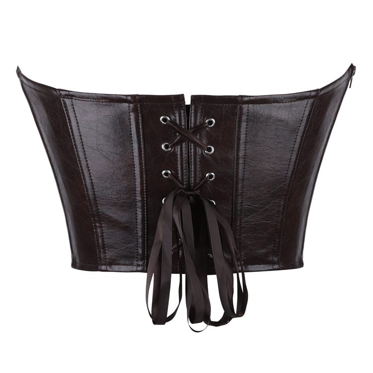 Kobine Women's Gothic Distressed Lace-up Overbust Corset