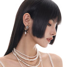 Kobine Women's Gothic Embossed Bowknot Earrings