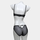 Kobine Women's Gothic Embroidered Heart Mesh Lingerie Set